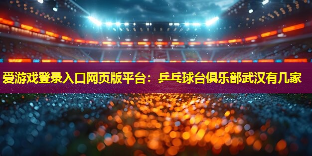 爱游戏登录入口网页版平台：乒乓球台俱乐部武汉有几家